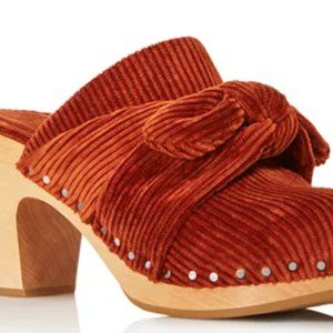 Loeffler Randall, Womens Size 8, Women's Neko Round Toe Wooden High-Heel Clogs